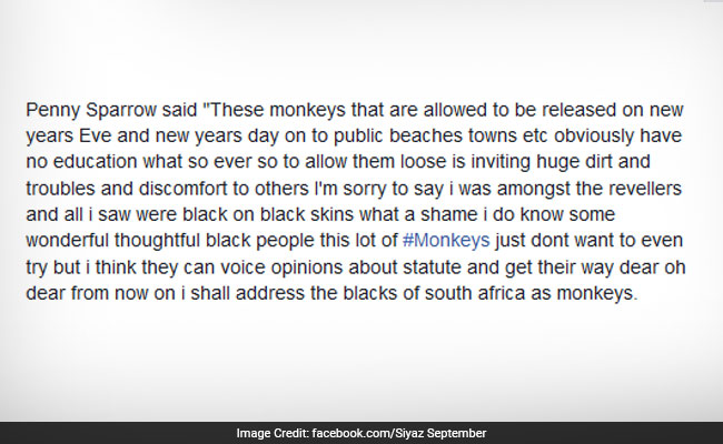 South African Fined $10,000 For Calling Black Beachgoers Monkeys In Facebook Post