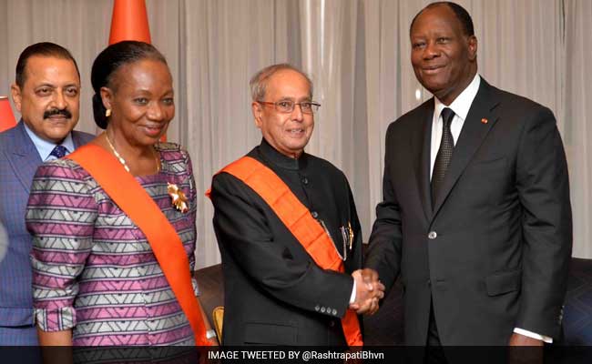 President Pranab Mukherjee Awarded Highest Honour Of Cote D'Ivoirie