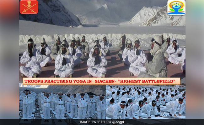 Army Performs Yoga Aasanas At Siachen