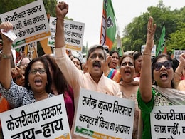 Delhi BJP Stages Protest, Demands Arvind Kejriwal's Resignation Delhi BJP Stages Protest, Demands Arvind Kejriwal's Resignation