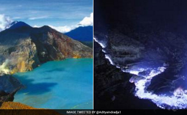 This Volcano Puts On Spectacular Blue Light Show