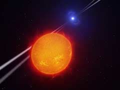 Star Fight Between White Dwarf And Red Dwarf In Space