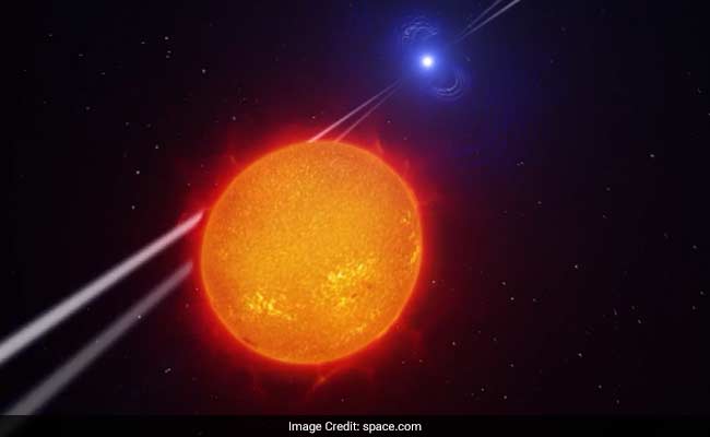 Star Fight Between White Dwarf And Red Dwarf In Space