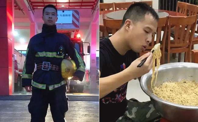 Firefighter Eats Giant Bowl of Noodles, To Instant Social Media Fame