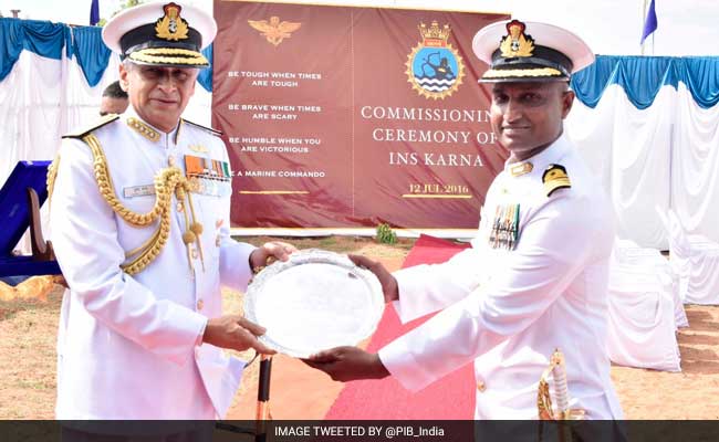 Admiral Sunil Lanba Commissions Marine Commandos Unit 'INS Karna'