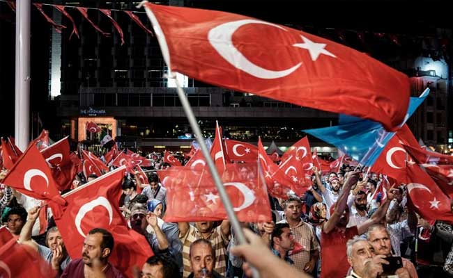 Thousands March Across Istanbul Bridge In Anti-Coup Protest