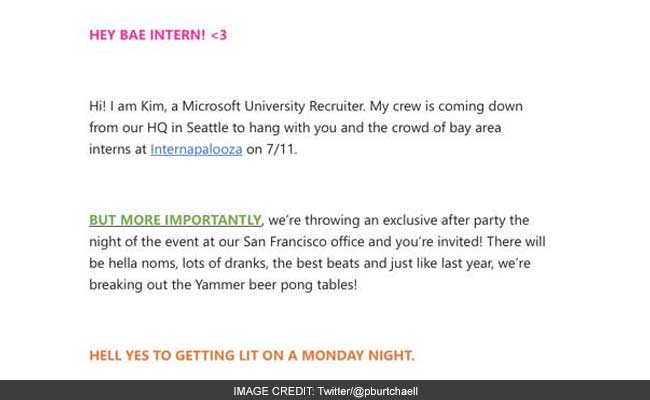 Microsoft Sends Cringe-Worthy Invite to 'Bae Interns,' Then Apologizes