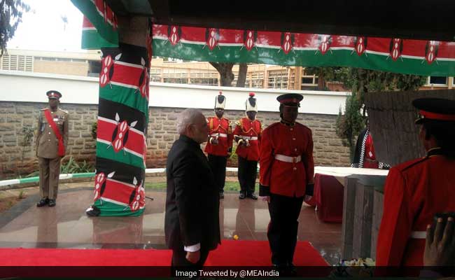 Prime Minister Modi Pays Homage To Kenya's First President Jomo Kenyatta