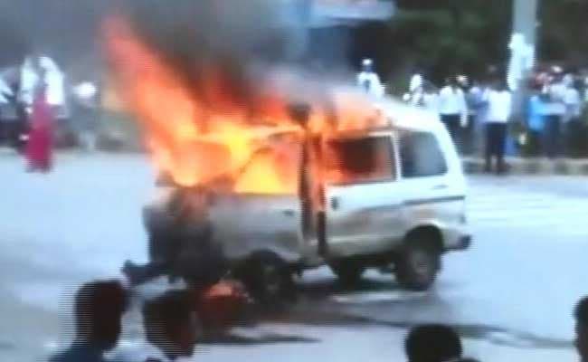 Gujarat Driver Yanked Children From Van Before It Burst Into Flames