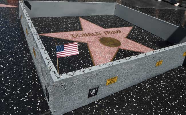 Artist Builds Wall Around Trump's Hollywood Star