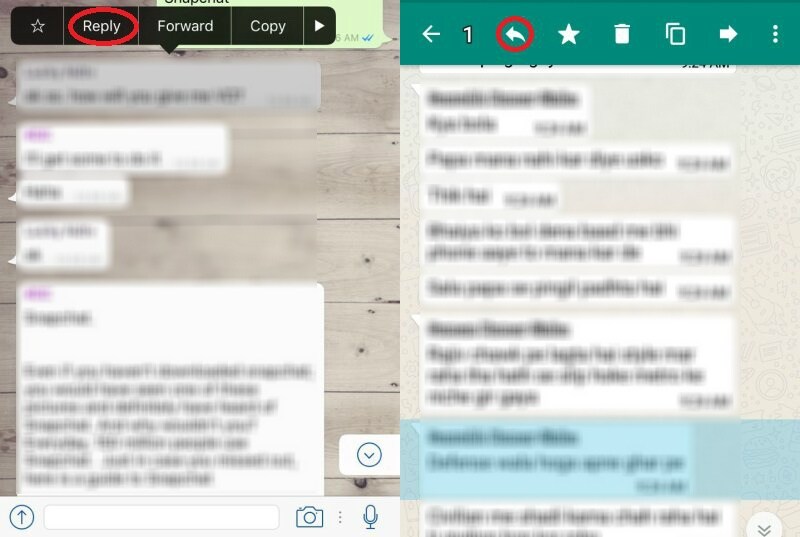 whatsapp reply button screenshot