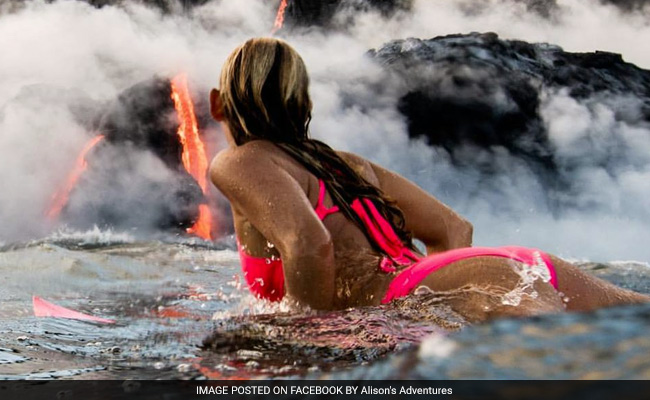 She Surfed Next To Erupting Volcano In Hawaii. The Pics Are Incredible