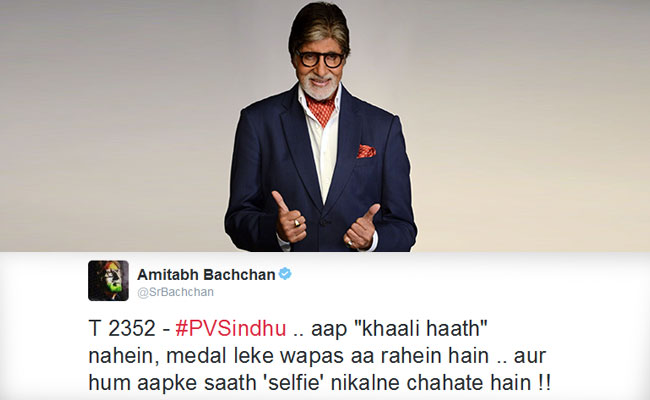 Amitabh Bachchan's "Selfie" Jibe At Shobhaa De After Sindhu's Super Play