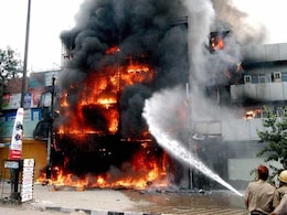 Three-Storey Building Collapses After Fire At Bike Showroom In Delhi Three-Storey Building Collapses After Fire At Bike Showroom In Delhi