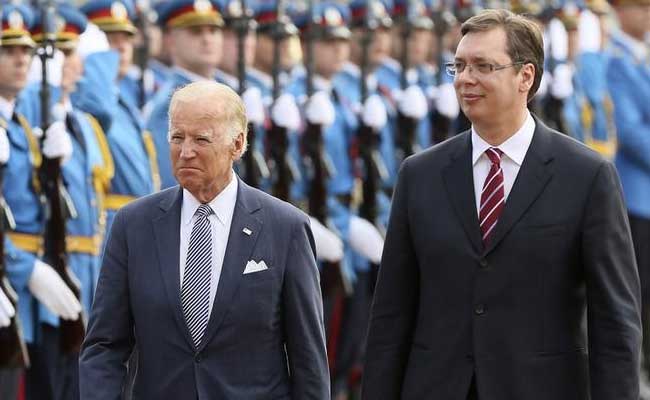 'Vote For Trump!' Serbian Ultra-Nationalists Chant As Joe Biden Visits