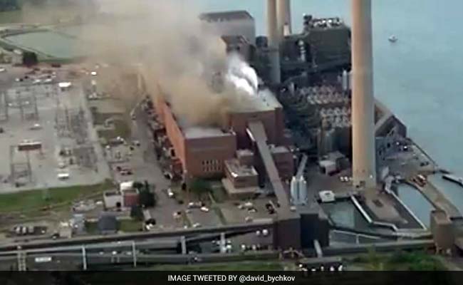 Crews Work Overnight Battling Fire At Michigan Power Plant
