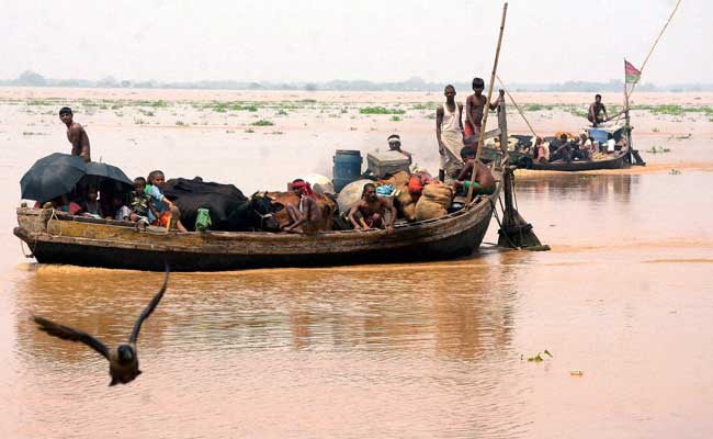 Houses Submerged After Ganga Flood Waters Enter Bihar Capital
