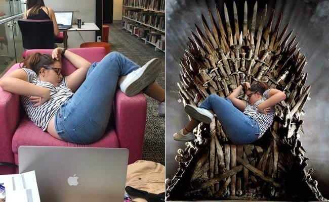 College Student Falls Asleep in Library, Prompts Awesome Photoshop Battle