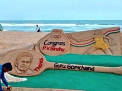 Sudarsan Pattnaik's Sand Sculpture Congratulates PV Sindhu