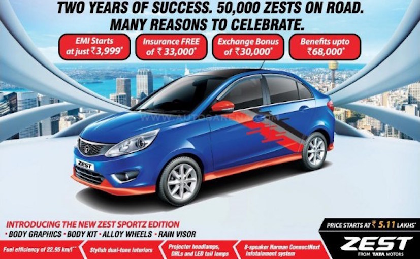 Tata Zest Sportz Edition Launched In India With Rs. 20,000 Worth Accessories