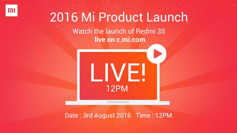 xiaomi redmi 3s launch invite