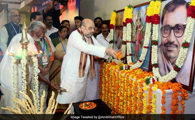 Amit Shah Pays Tribute To Pandit Deendayal Upadhyay In Kozhikode