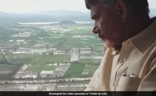 Andhra Pradesh Chief Minister Conducts Aerial Survey Of Flood-Hit Guntur District
