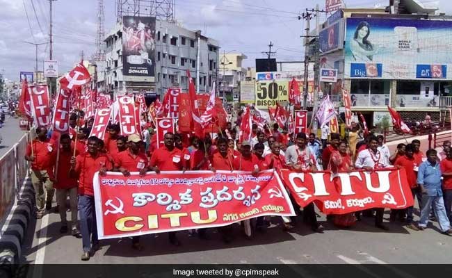 Strike Hits Public Transport And Banking In Telangana, Andhra Pradesh