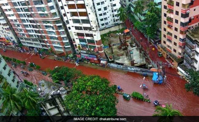 Rivers of Blood On The Streets of Dhaka After Eid Animal Sacrifice
