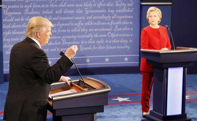 Clinton And Trump Meet On Debate Stage, Virtually Tied In National Polls