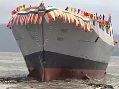 Navy's Most Advanced Guided Missile Destroyer 'Mormugao' Launched In Mumbai