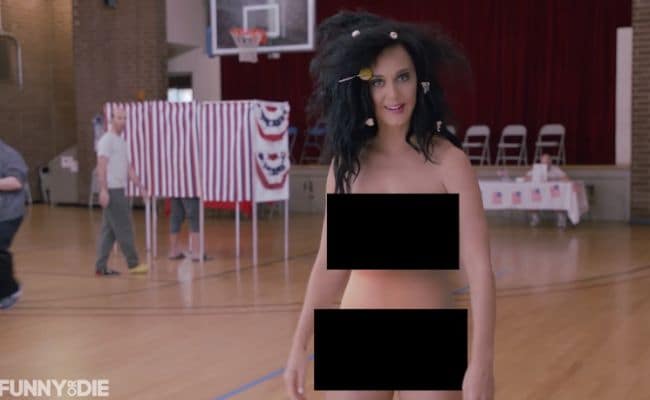 Katy Perry Gets Arrested for Voting Naked in New Funny or 