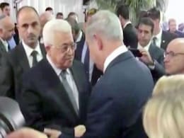 Palestinian President, Israeli Prime Minister Shake Hands At Peres Funeral Palestinian President, Israeli Prime Minister Shake Hands At Peres Funeral