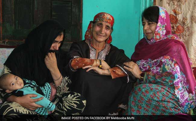 Jammu And Kashmir Chief Minister Mehbooba Mufti Meets Family Of Violence Victim