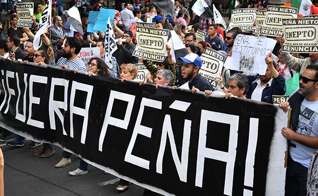 Thousands Protest For Mexican Leader To 'Resign Now'