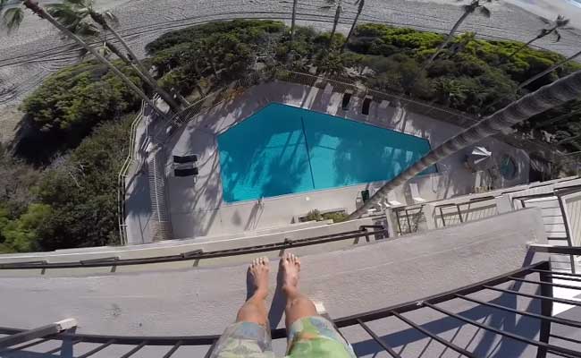 He Dove Into Pool From Balcony Way Above. A Million Views And Counting