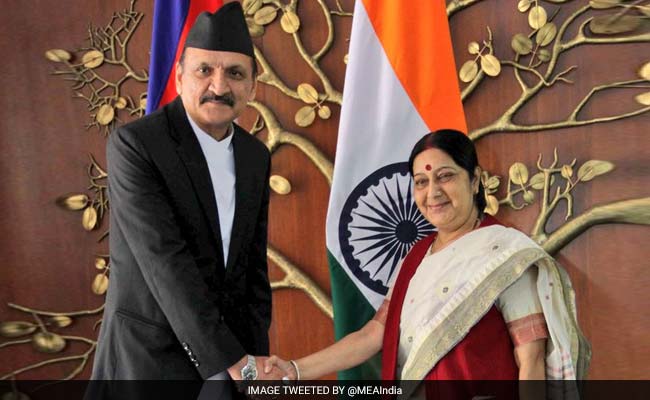 Sushma Swaraj Meets Nepal Foreign Minister