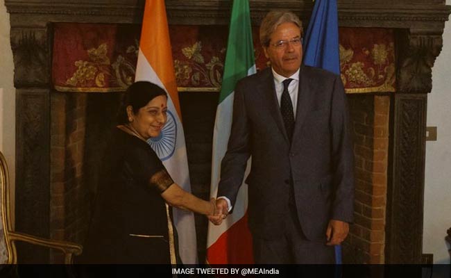 Sushma Swaraj Holds Talks With Italian Counterpart In Rome