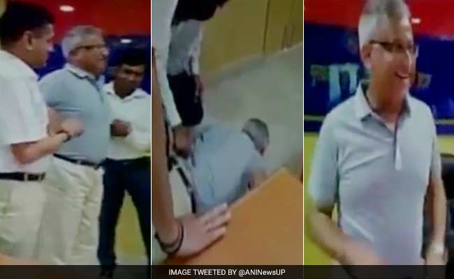 Watch: UP Top Cop Javeed Ahmad Gets Taser Gun Tested On Him