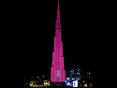 Dubai's Burj Khalifa Lit Up In Pink For Breast Cancer