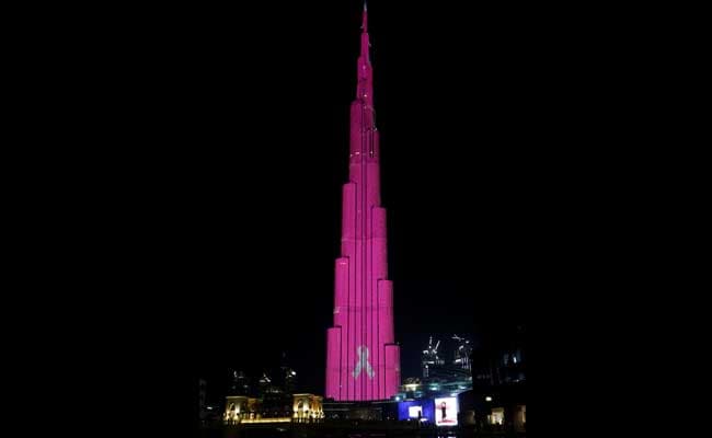 Dubai's Burj Khalifa Lit Up In Pink For Breast Cancer