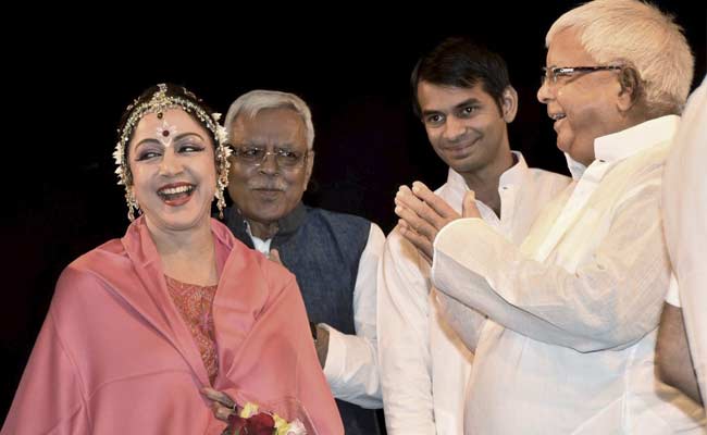 Remember That One-Liner? Now Lalu Yadav And Sons Watch Hema Malini's Show