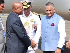 South African President Jacob Zuma Arrives In Goa For BRICS Summit