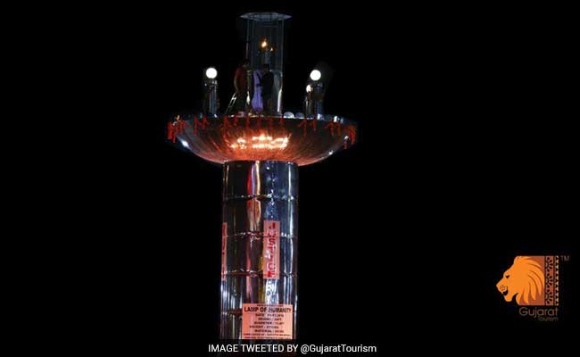 Vijay Rupani Inaugurates 'Lamp Of Humanity' In Ahmedabad