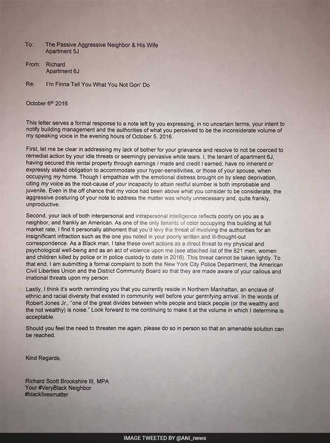 'Learn Your Manners,' A White Man Wrote To His Black Neighbor