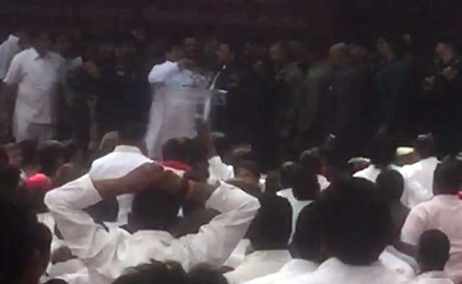 Watch: Shivpal Yadav Calls Akhilesh 'A Liar', Grabs Mic At Meeting