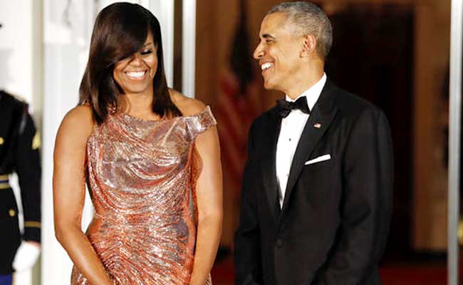 Michelle Obama Shines In Versace At Final State Dinner As First Lady
