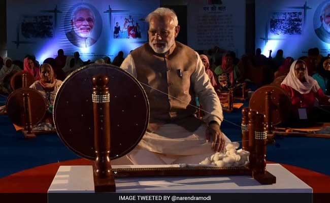 PM Modi Distributes 500 Charkhas To Women Spinners In Ludhiana