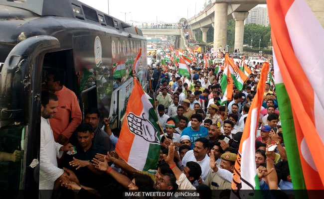 Rahul Gandhi Back In Delhi Surrounded By Buses. Rush Hour Alert.