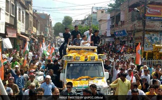 Rahul Gandhi Begins His Road Show In Mathura